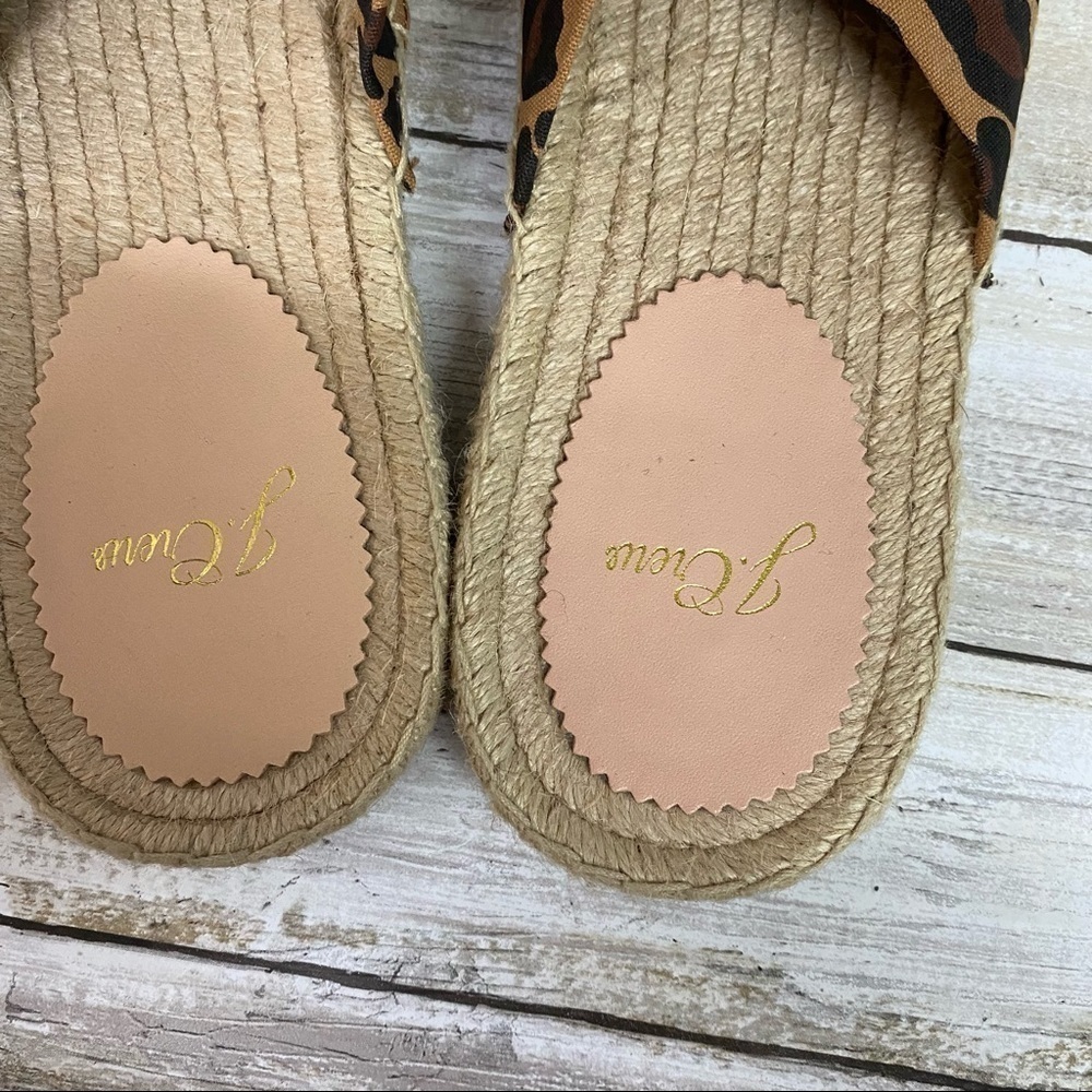 J.Crew Twisted Knot Espadrille Leopard Slide Sandal - Picture 8 of 12